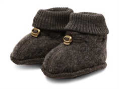 Mikk-line dark brown melange booties merino wool